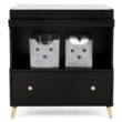 Delta Children Essex Convertible Changing Table with Drawer, Ebony/Natural