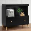 Delta Children Essex Convertible Changing Table with Drawer, Ebony/Natural