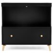 Delta Children Essex Convertible Changing Table with Drawer, Ebony/Natural
