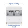 Delta Children Essex Convertible Changing Table with Drawer, Bianca White/Natural