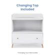 Delta Children Essex Convertible Changing Table with Drawer, Bianca White/Natural