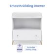 Delta Children Essex Convertible Changing Table with Drawer, Bianca White/Natural