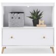 Delta Children Essex Convertible Changing Table with Drawer, Bianca White/Natural