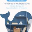 Delta Children Whale Bookcase - Greenguard Gold Certified, Blue