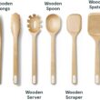 Caraway Wooden Utensil Set - 5 Piece Cooking Utensil Set - Spoon, Server, Scraper, Spatula, & Tongs - Made From FSC-Certified Birch Wood - No Microplastics