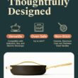 Caraway Nonstick Ceramic Sauté Pan with Lid (4.5 qt, 11.8