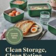 Caraway 13pc Glass Food Storage Container Set - Easy to Store, Non Toxic Lunch Box - with Glass Lids - Includes Storage Organizer - Cream