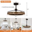 Parrot Uncle 27-in Matte Black with Black Blades LED Fandelier Ceiling Fan With Light and Remote Control Included 3 -Blade