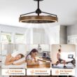 Parrot Uncle 27-in Matte Black with Black Blades LED Fandelier Ceiling Fan With Light and Remote Control Included 3 -Blade