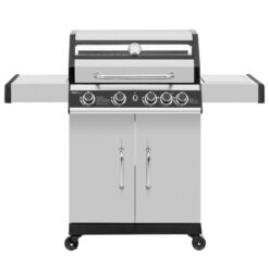 Royal Gourmet Cabinet Style Silver 4 -Burner Liquid Propane Gas Grill 1 -Side Burner