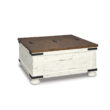 Signature Design by Ashley Wystfield Farmhouse Square Coffee Table with Storage in White and Brown