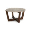 Signature Design by Ashley Tanidore Round Coffee Table with Marble Top and Warm Brown Mango Wood Base