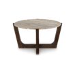 Signature Design by Ashley Tanidore Round Coffee Table with Marble Top and Warm Brown Mango Wood Base
