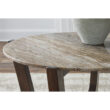 Signature Design by Ashley Tanidore Round Coffee Table with Marble Top and Warm Brown Mango Wood Base