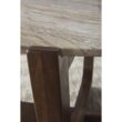 Signature Design by Ashley Tanidore Round Coffee Table with Marble Top and Warm Brown Mango Wood Base