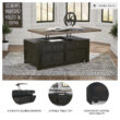 Signature Design by Ashley Tyler Creek Farmhouse Lift Top Coffee Table with Drawers in Grayish Brown and Black