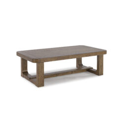 Signature Design by Ashley Cabalynn Modern Farmhouse Rectangular Coffee Table in Light Brown