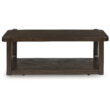 Signature Design by Ashley Breckington Dark Brown Wood Finish Coffee Table with Lower Shelf Storage
