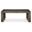 Signature Design by Ashley Dreggan Brown Rectangular Coffee Table with Decorative Sides