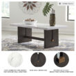 Signature Design by Ashley Burkhaus Modern Rectangular Coffee Table with Marble Top in White and Dark Brown