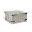Signature Design by Ashley Carynhurst Whitewash Farmhouse Lift-Top Storage Coffee Table