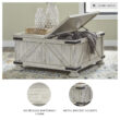 Signature Design by Ashley Carynhurst Whitewash Farmhouse Lift-Top Storage Coffee Table