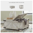 Signature Design by Ashley Carynhurst Whitewash Farmhouse Lift-Top Storage Coffee Table