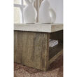 Signature Design by Ashley Brendalhouse Light Brown Coffee Table with Faux Cement Top and Rolling Casters