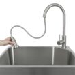 Presenza 24.1-in x 21.3-in 1 -Basin Brushed Steel Drop-in Utility tub with Faucet
