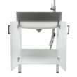 Presenza 24.1-in x 21.3-in 1 -Basin Brushed Steel Drop-in Utility tub with Faucet