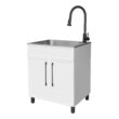 Presenza 28-in x 22-in 1 -Basin Matte white Drop-in Laundry sink with Cabinet with Drain with Faucet