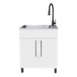 Presenza 28-in x 22-in 1 -Basin Matte white Drop-in Laundry sink with Cabinet with Drain with Faucet