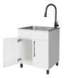 Presenza 28-in x 22-in 1 -Basin Matte white Drop-in Laundry sink with Cabinet with Drain with Faucet