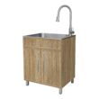 Presenza 28-in x 22-in 1 -Basin Light Oak Drop-in Laundry sink with Cabinet with Drain with Faucet