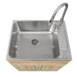 Presenza 28-in x 22-in 1 -Basin Light Oak Drop-in Laundry sink with Cabinet with Drain with Faucet