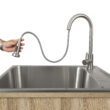 Presenza 28-in x 22-in 1 -Basin Light Oak Drop-in Laundry sink with Cabinet with Drain with Faucet
