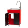 Presenza 24.1-in x 21.3-in 1 -Basin Brushed Steel Drop-in Utility tub with Faucet