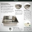 Presenza 24.1-in x 21.3-in 1 -Basin Brushed Steel Drop-in Utility tub with Faucet