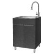 Presenza 24.1-in x 21.3-in 1 -Basin Brushed Steel Drop-in Utility tub with Faucet