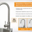 Presenza 24.1-in x 21.3-in 1 -Basin Brushed Steel Drop-in Utility tub with Faucet