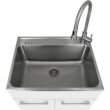 Presenza 28-in x 22-in 1 -Basin White Drop-in Laundry sink with Cabinet with Drain with Faucet