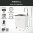 Presenza 28-in x 22-in 1 -Basin White Drop-in Laundry sink with Cabinet with Drain with Faucet