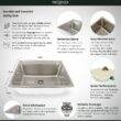 Presenza 28-in x 22-in 1 -Basin White Drop-in Laundry sink with Cabinet with Drain with Faucet