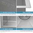 Ruvati 23-in x 18-in 1 -Basin Brushed Stainless Steel Undermount Laundry sink with Drain