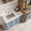 Ruvati 23-in x 18-in 1 -Basin Brushed Stainless Steel Undermount Laundry sink with Drain