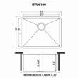 Ruvati 23-in x 18-in 1 -Basin Brushed Stainless Steel Undermount Laundry sink with Drain