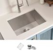 Ruvati 24-in x 18-in 1 -Basin Stainless Steel Undermount Laundry sink with Drain