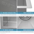 Ruvati 24-in x 18-in 1 -Basin Stainless Steel Undermount Laundry sink with Drain