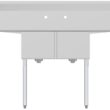 KoolMore 22-in x 52-in 2 -Basin Stainless Steel Freestanding Utility tub with Drain