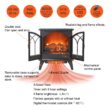 EdenDirect 23.78-in W 5118 -BTU Black-2 Wood and metal Corner Infrared quartz Electric Stove with Thermostat and Remote